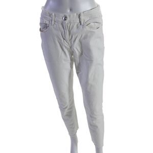 3x1 NYC Womens Zipper Fly High Rise Fringe Cropped Jeans White Denim Size 30